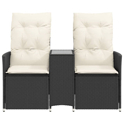 Reclining Garden Sofa Black, Cream white