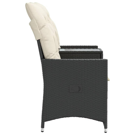 Reclining Garden Sofa Black, Cream white