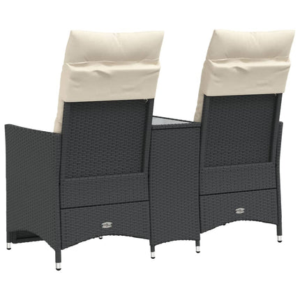 Reclining Garden Sofa Black, Cream white