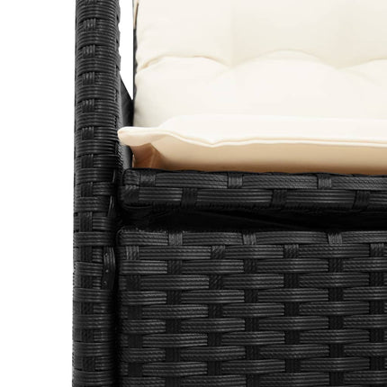 Reclining Garden Sofa Black, Cream white