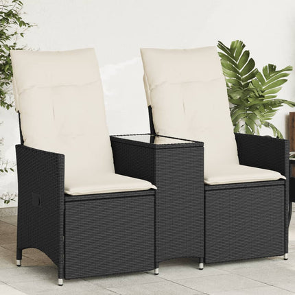 Reclining Garden Sofa Black, Cream white