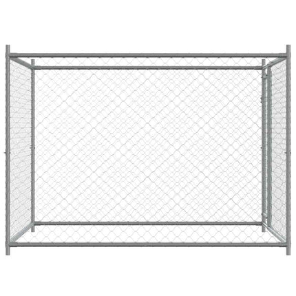 Dog Cage with Door Gray 6.6'x6.6'x4.9'Galvanized Steel
