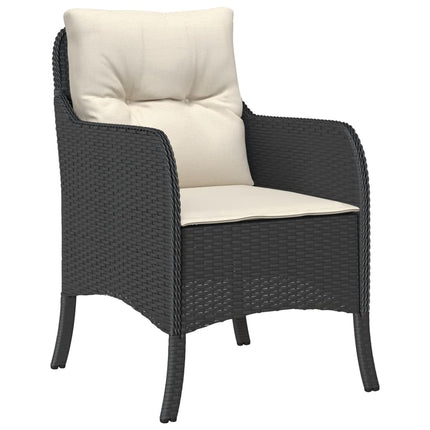 Garden Dining Set Black PE rattan 8-seater Removable Covers