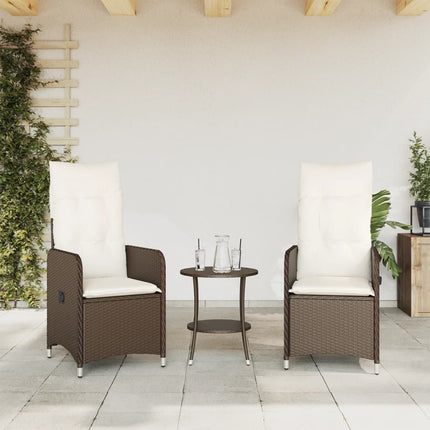 Reclining Garden Chair Set of 2 Brown