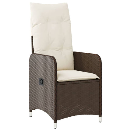 Reclining Garden Chair Set of 2 Brown