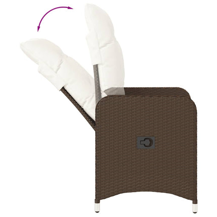Reclining Garden Chair Set of 2 Brown