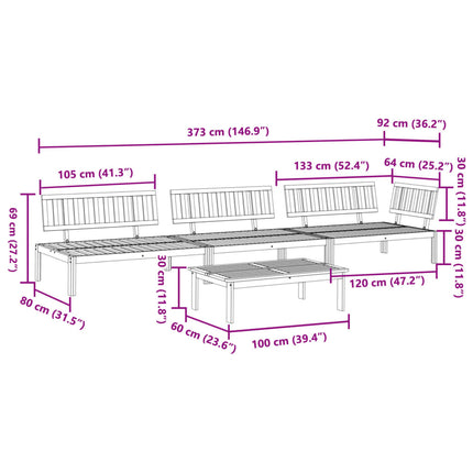 4 Piece Patio Pallet Sofa Set Solid Wood Acacia