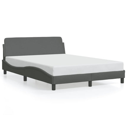 Bed Frame "Dover" Dark Gray 53.9"x74.8" Fabric