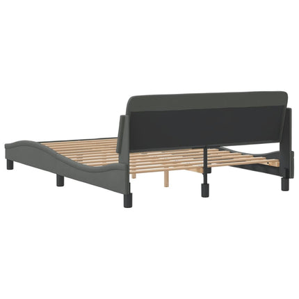 Bed Frame "Dover" Dark Gray 53.9"x74.8" Fabric