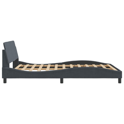Bed Frame "Dover" Dark Gray 53.9"x74.8" Velvet