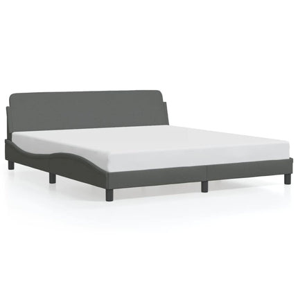 Bed Frame "Dover" Dark Gray 59.8"x79.9" Fabric