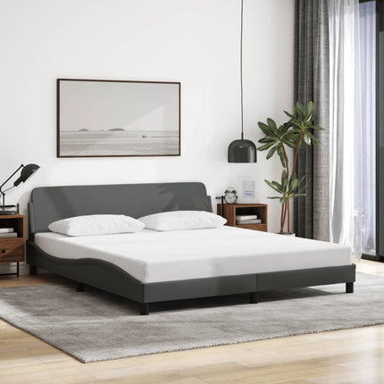 Bed Frame "Dover" Dark Gray 59.8"x79.9" Fabric