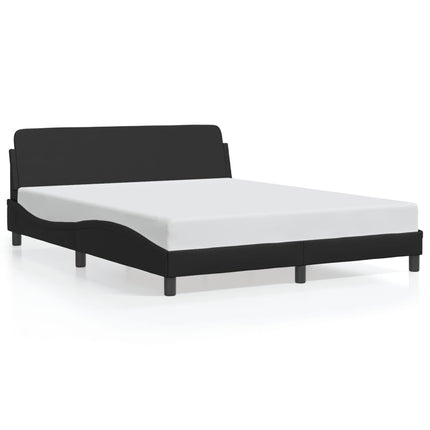 Bed Frame "Dover" Black 59.8"x79.9" Faux Leather