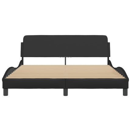Bed Frame "Dover" Black 59.8"x79.9" Faux Leather