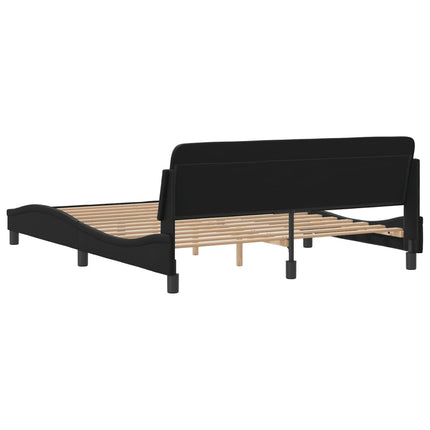 Bed Frame "Dover" Black 59.8"x79.9" Faux Leather