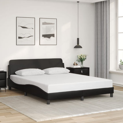 Bed Frame "Dover" Black 59.8"x79.9" Faux Leather