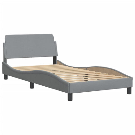 Bed Frame without Mattress "Hvar" Light Gray 39.4"x74.8" Fabric