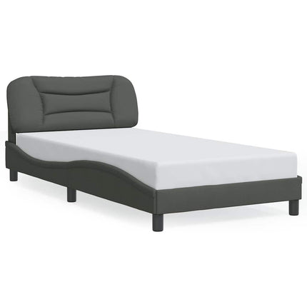 Bed Frame without Mattress "Hvar" Dark Gray 39.4"x79.9" Fabric