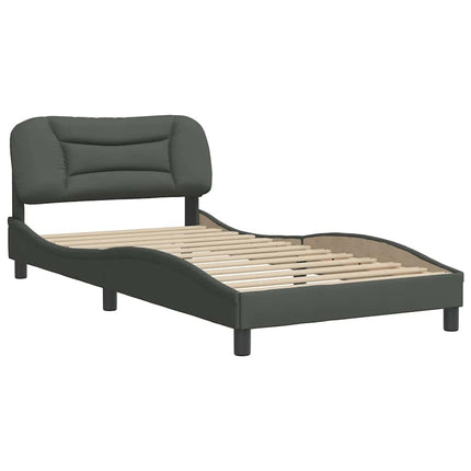 Bed Frame without Mattress "Hvar" Dark Gray 39.4"x79.9" Fabric