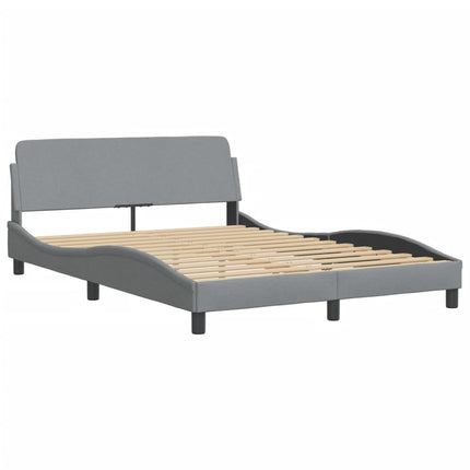 Bed Frame without Mattress "Hvar" Light Gray 53.9"x74.8" Fabric