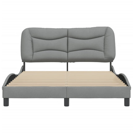 Bed Frame without Mattress "Hvar" Light Gray 53.9"x74.8" Fabric