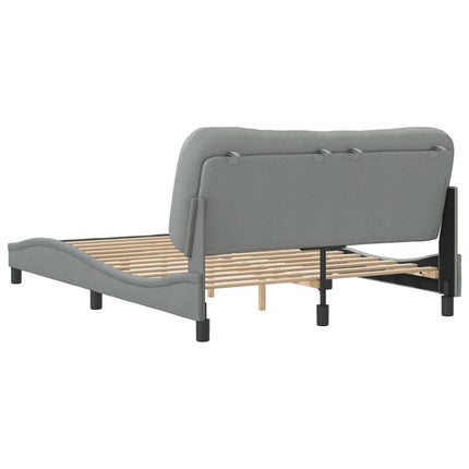 Bed Frame without Mattress "Hvar" Light Gray 53.9"x74.8" Fabric