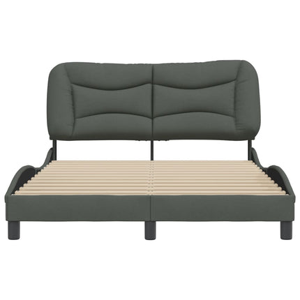 Bed Frame without Mattress "Hvar" Dark Gray 53.9"x74.8" Fabric