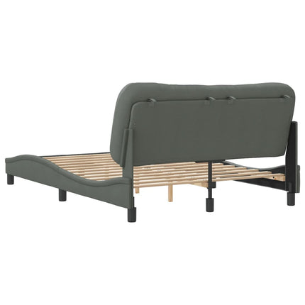 Bed Frame without Mattress "Hvar" Dark Gray 53.9"x74.8" Fabric