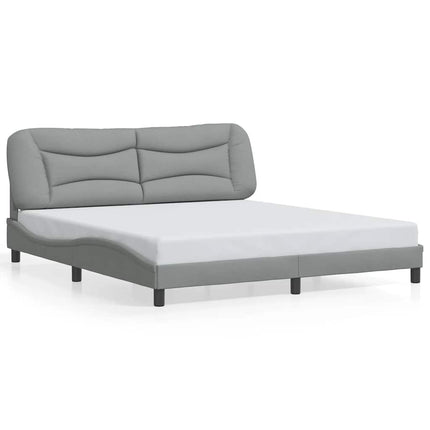 Bed Frame without Mattress "Hvar" Light Gray 76"x79.9" Fabric