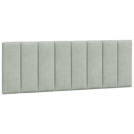 Bed Frame without Mattress "Hanko" Light Gray 53.9"x74.8" Velvet