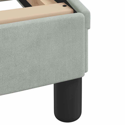 Bed Frame without Mattress Light Gray 39.4"x74.8" Velvet