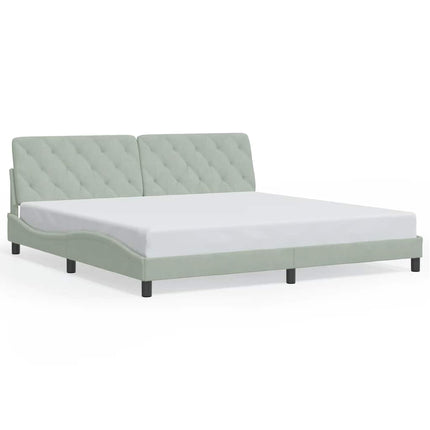 Bed Frame without Mattress Light Gray 76"x79.9" Velvet