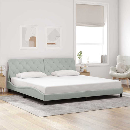 Bed Frame without Mattress Light Gray 76"x79.9" Velvet