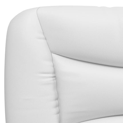 Bed Frame without Mattress "Hvar" White 39.4"x74.8" Faux Leather