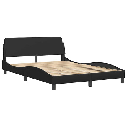 Bed Frame without Mattress "Hvar" Black 53.9"x74.8" Faux Leather