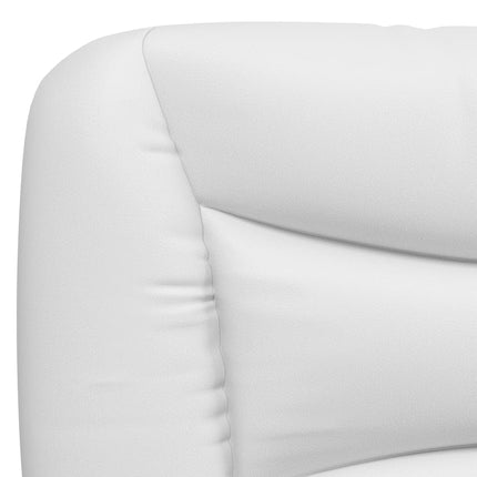 Bed Frame without Mattress "Hvar" White 53.9"x74.8" Faux Leather