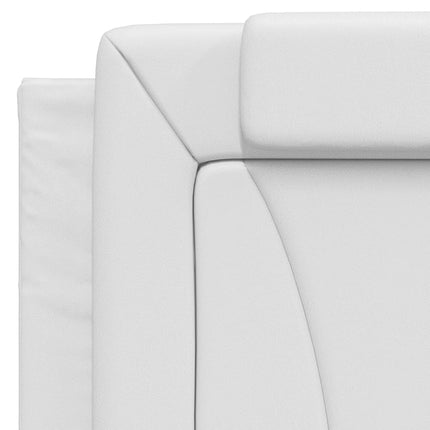 Bed Frame "Viana" without Mattress White 39.4"x74.8" Faux Leather