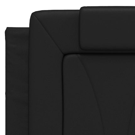 Bed Frame "Viana" without Mattress Black 53.9"x74.8" Faux Leather