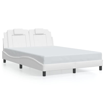 Bed Frame "Viana" without Mattress White 53.9"x74.8" Faux Leather