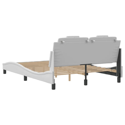 Bed Frame "Viana" without Mattress White 53.9"x74.8" Faux Leather