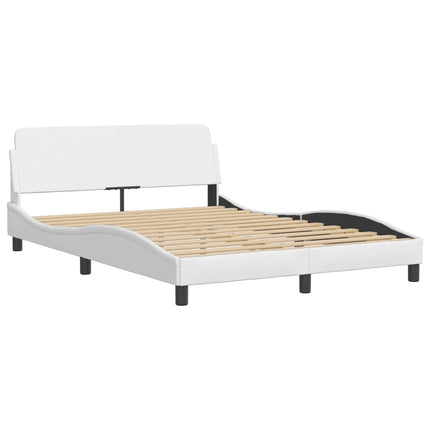 Bed Frame "Viana" without Mattress White 53.9"x74.8" Faux Leather