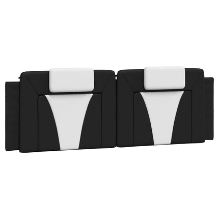 Bed Frame "Viana" without Mattress Black and White 59.8"x79.9" Faux Leather