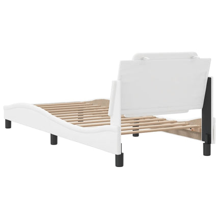 Bed Frame without Mattress "Zadar" White 39.4"x74.8" Faux Leather