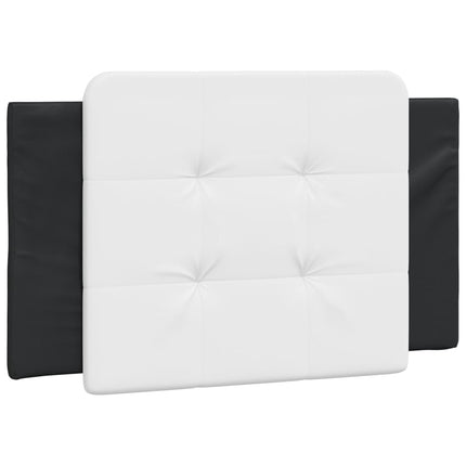 Bed Frame without Mattress "Zadar" Black and White 39.4"x74.8" Faux Leather