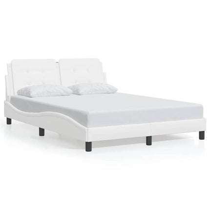 Bed Frame without Mattress "Zadar" White 53.9"x74.8" Faux Leather