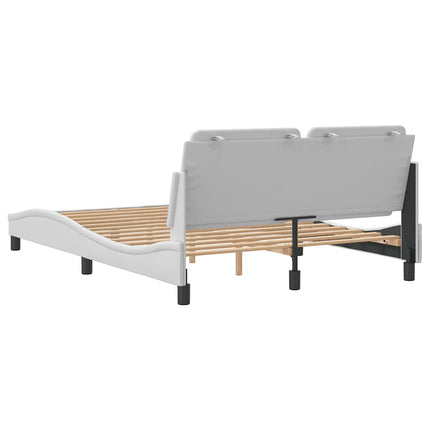 Bed Frame without Mattress "Zadar" White 53.9"x74.8" Faux Leather