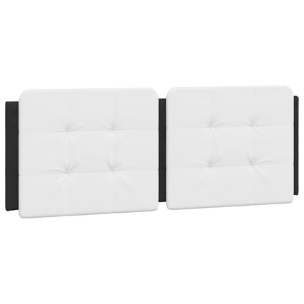 Bed Frame without Mattress "Zadar" Black and White 53.9"x74.8" Faux Leather