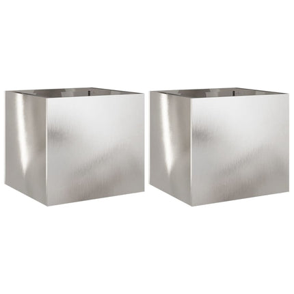 Planters 2 pcs Silver 12.6"x11.8"x11.4" Stainless Steel