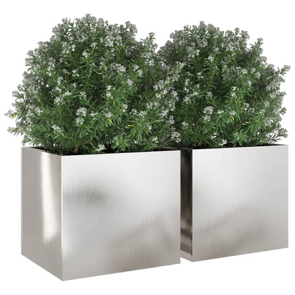 Planters 2 pcs Silver 12.6"x11.8"x11.4" Stainless Steel