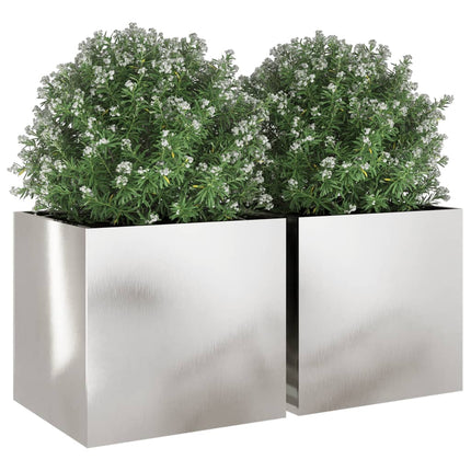 Planters 2 pcs Silver 19.3"x18.5"x18.1" Stainless Steel